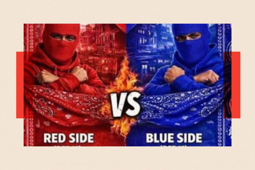 red and blue