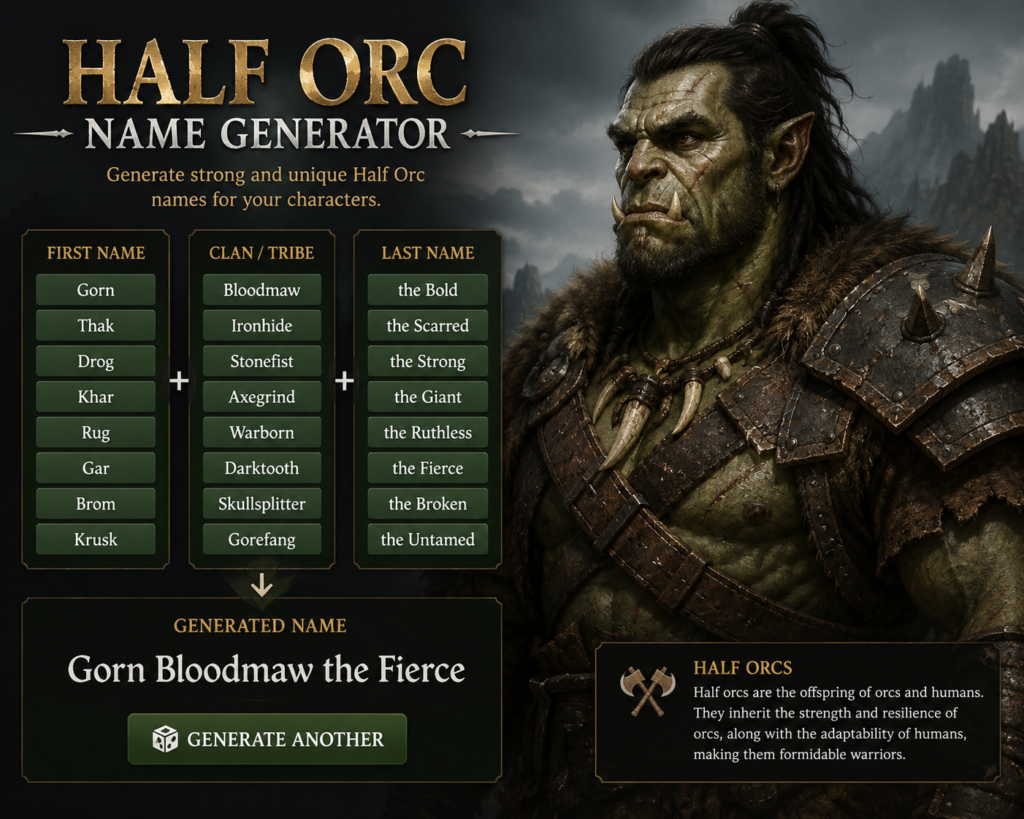 half orc name generator