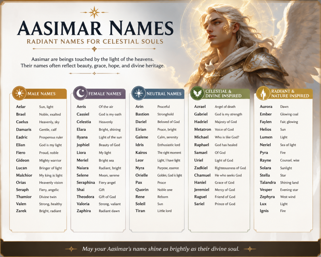 aasimar names